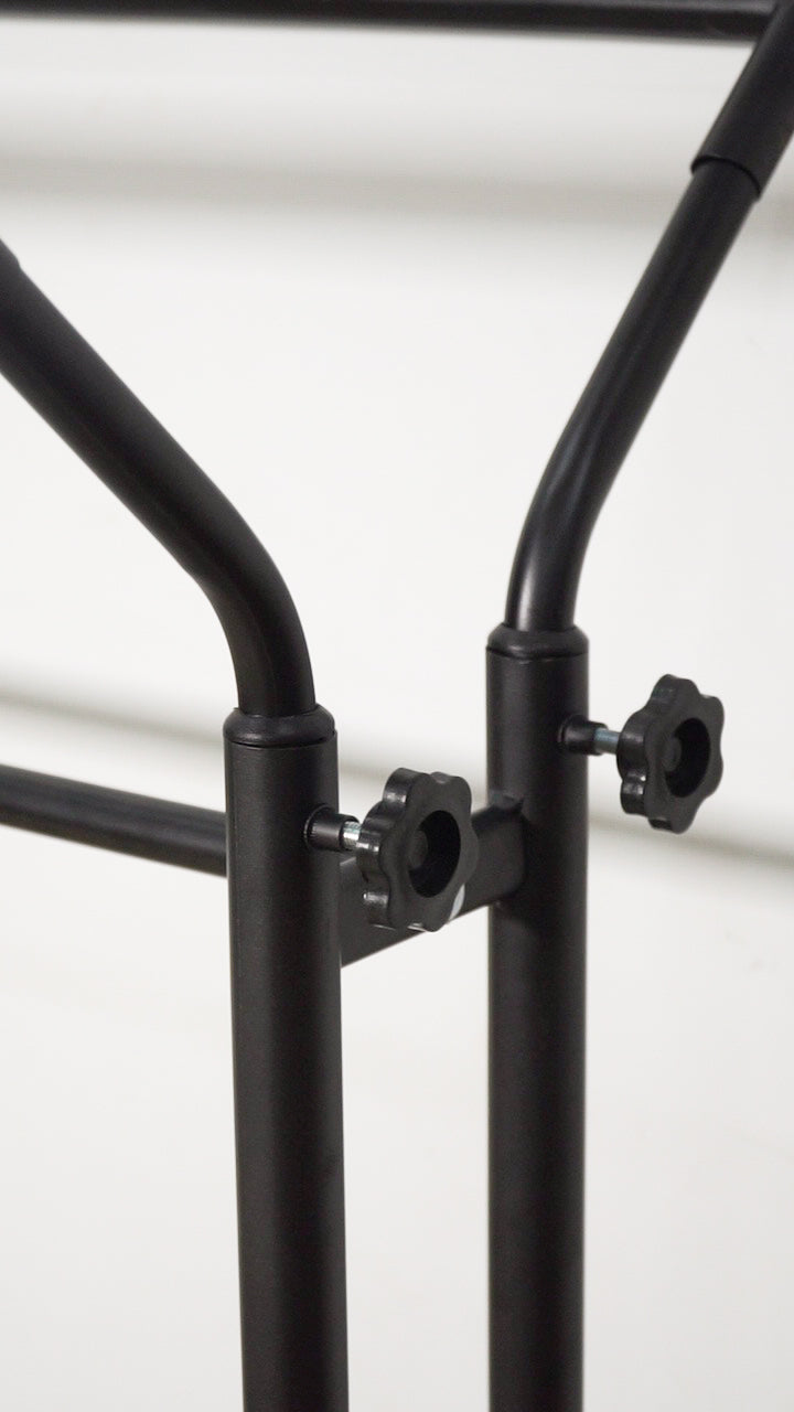 Sarraya Pro — Penderie Métallique Double Barre Noire | Extensible 200cm